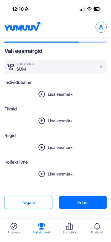 vali eesmärgid