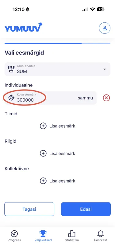 kogusumma eesmärk