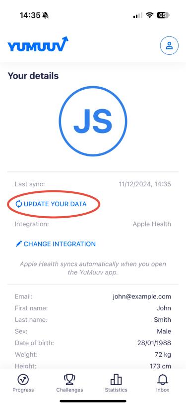 Update your data