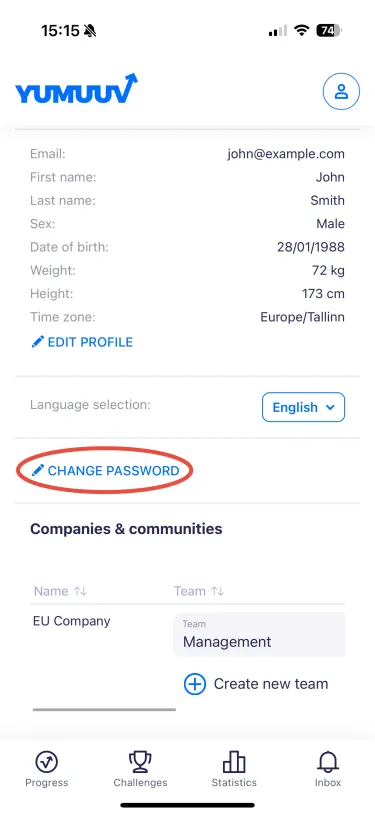 change password