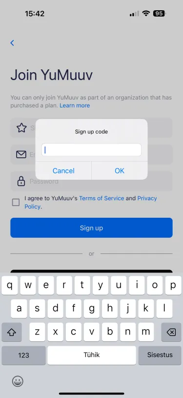 signup code