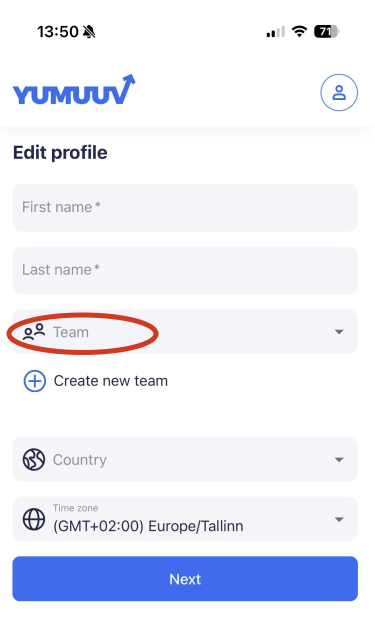 Choose a team 