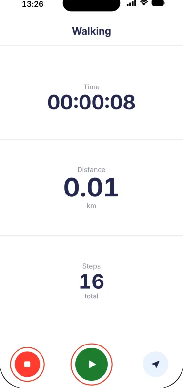 YuMuuv app – Recording paused: stop or resume