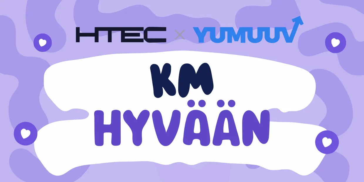 HTECin työntekijöitä kävelemässä, juoksemassa ja pyöräilemässä, YuMuuvin vastuullisuushaasteen asiakastarina