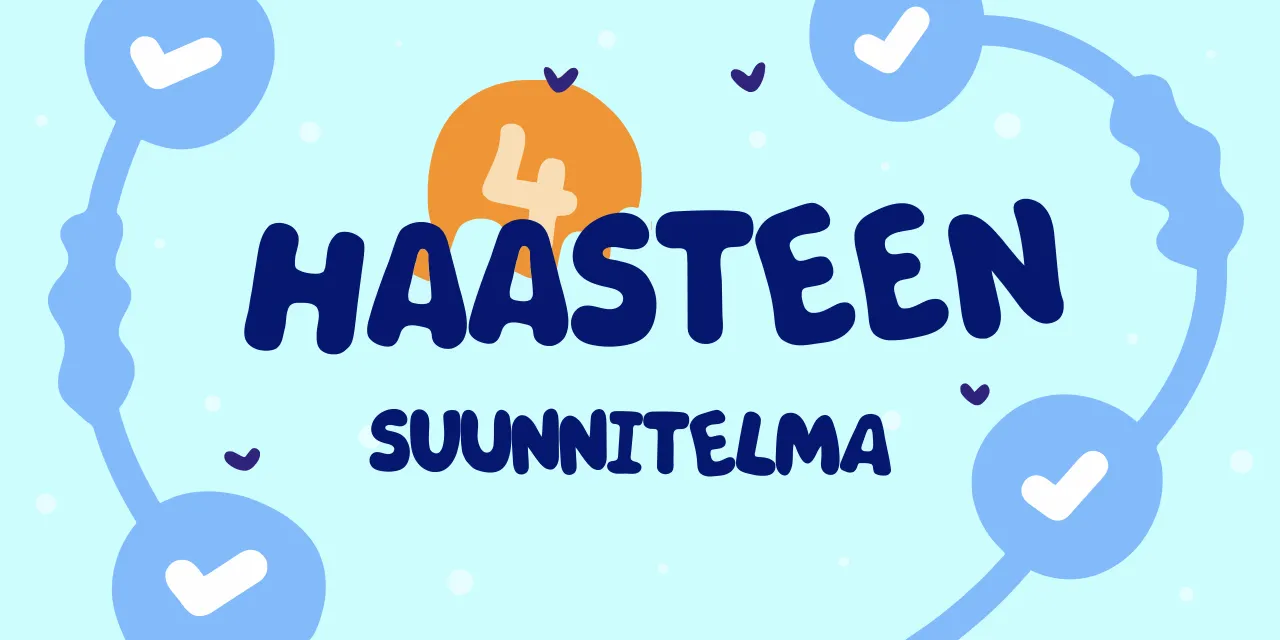 Neljännesvuosittainen hyvinvointihaastesuunnitelma, jossa on neljä haastetta vuodessa