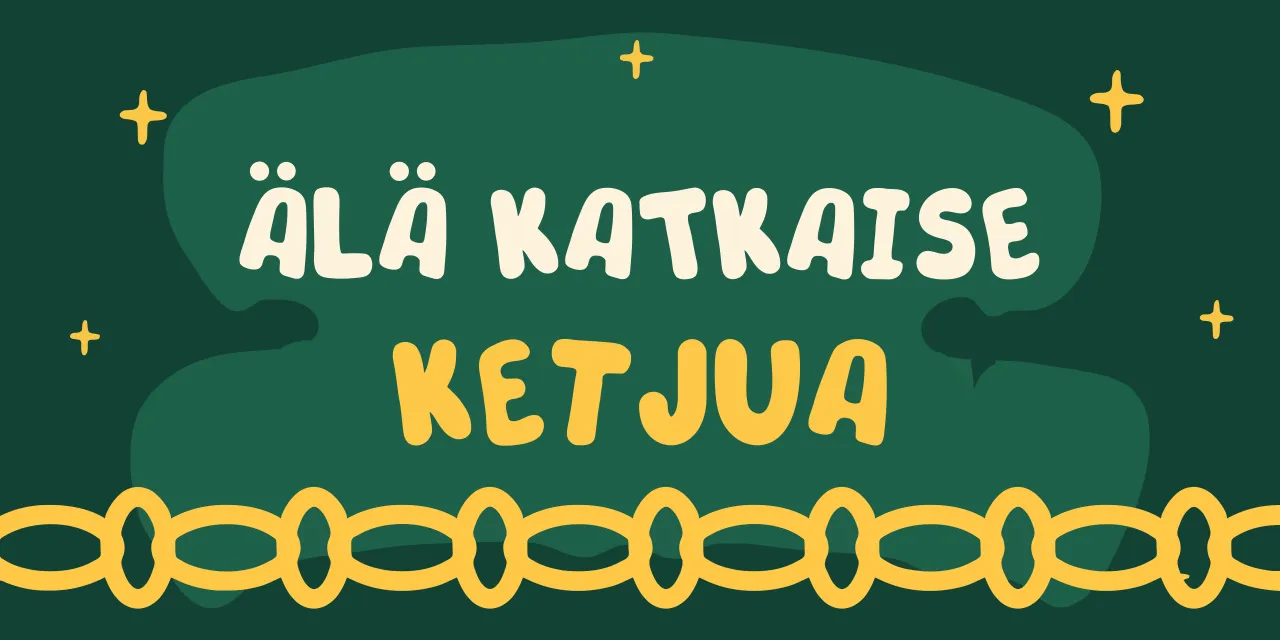Kalenteri, johon on merkitty tavan putken päivät ketjuksi