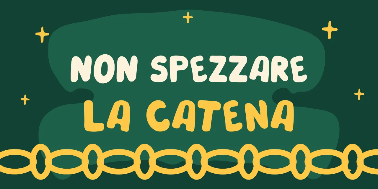 Calendario con una catena di giorni segnati per una serie di abitudini