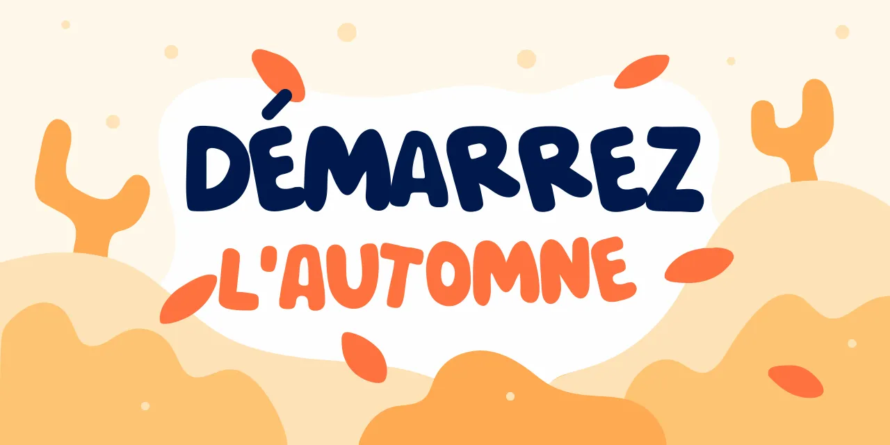 Équipe lançant un défi bien-être d’automne