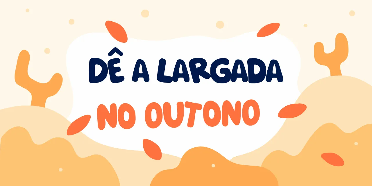 Equipe lançando um desafio de bem-estar no outono