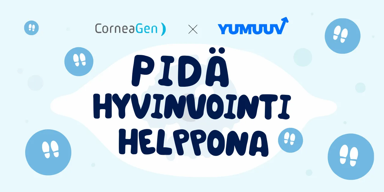 CorneaGenin työntekijöitä, YuMuuvin asiakastarina kaikille avoimesta hyvinvointihaasteesta