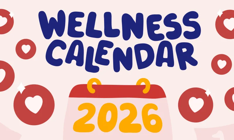 Wellness challenge calendar with 12 monthly themes