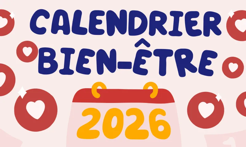 Calendrier des défis bien-être avec 12 thèmes mensuels