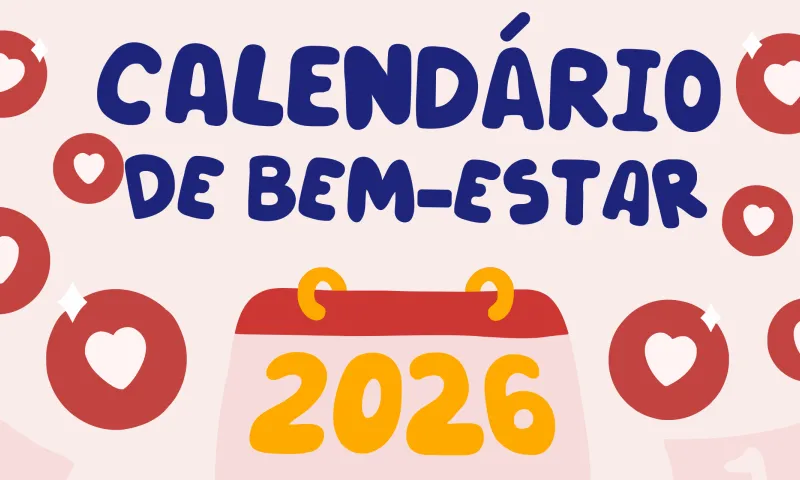 Calendário de desafios de bem-estar com 12 temas mensais