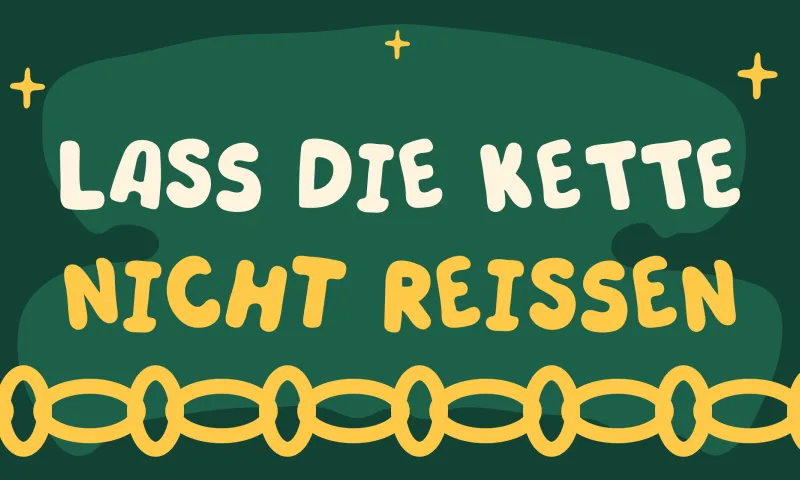 Kalender mit einer Kette markierter Tage für einen Gewohnheits-Streak