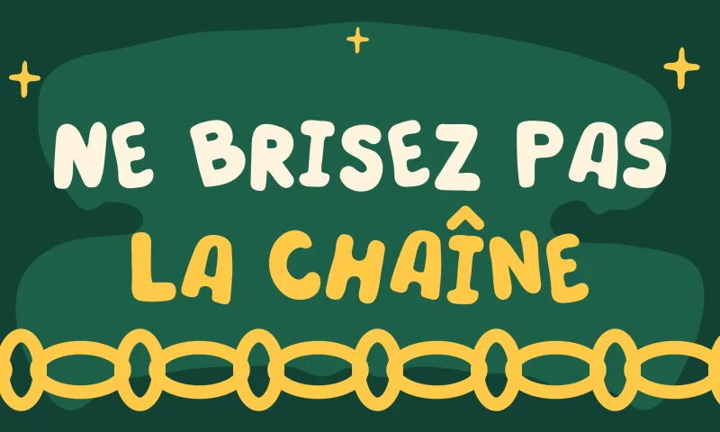 Calendrier avec une chaîne de jours cochés pour une série d'habitude