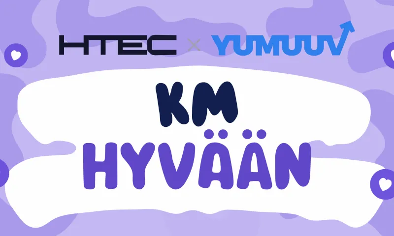HTECin työntekijöitä kävelemässä, juoksemassa ja pyöräilemässä, YuMuuvin vastuullisuushaasteen asiakastarina