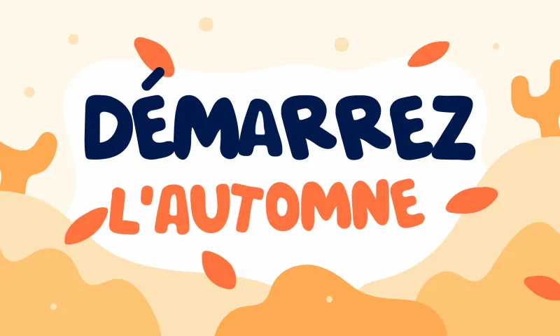 Équipe lançant un défi bien-être d’automne
