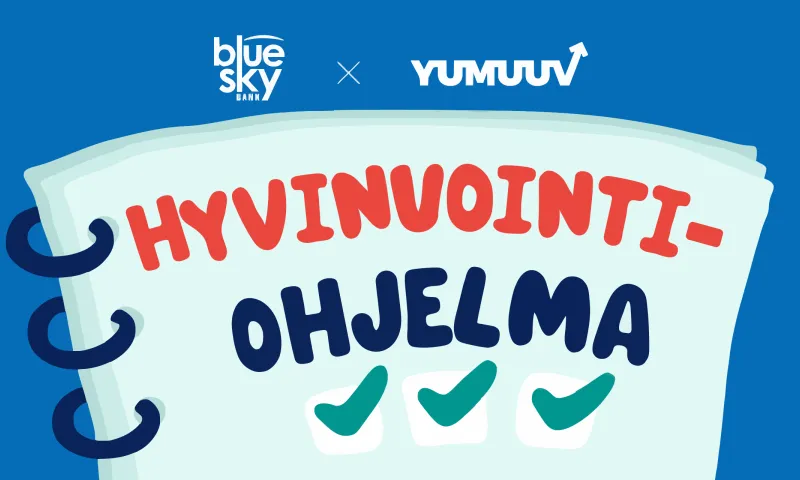Blue Sky Bankin työntekijöitä, asiakastarina YuMuuvin hyvinvointiohjelmasta