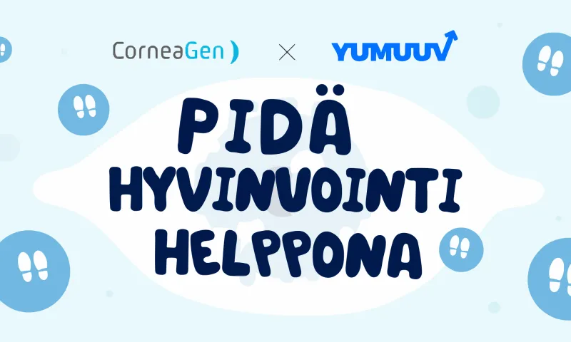 CorneaGenin työntekijöitä, YuMuuvin asiakastarina kaikille avoimesta hyvinvointihaasteesta
