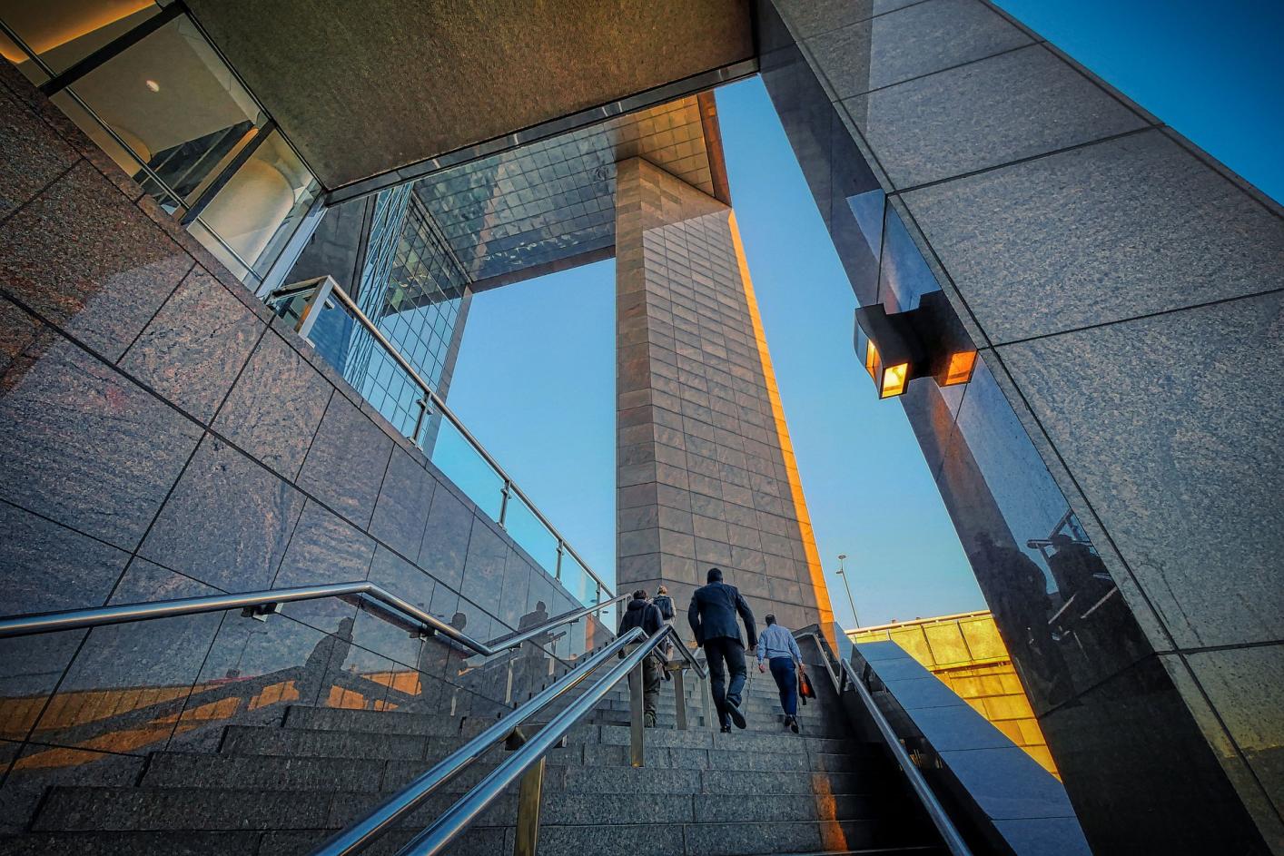 People on the stairs