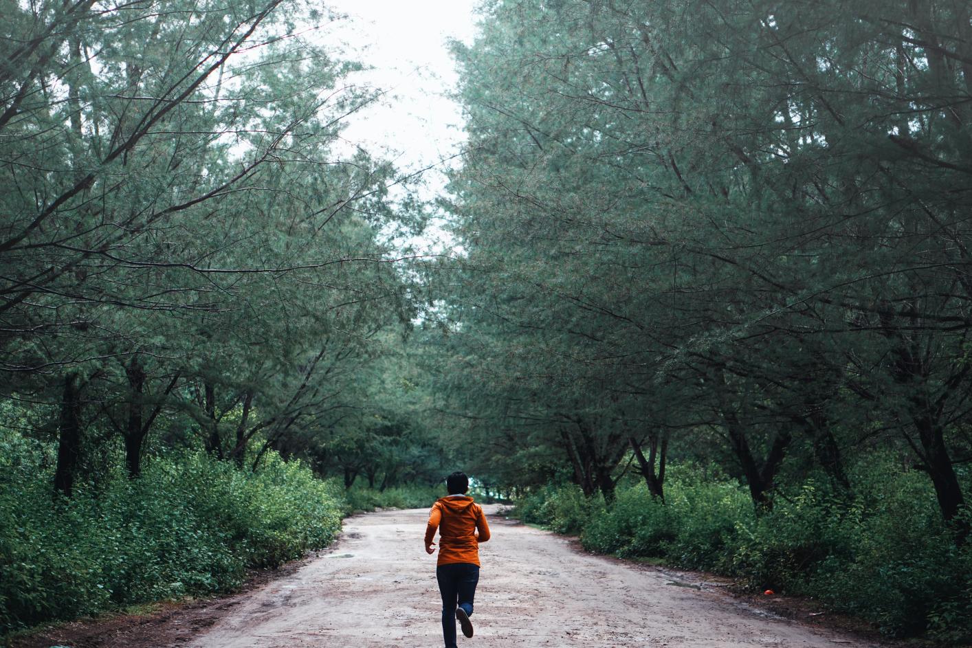 Running in the woods