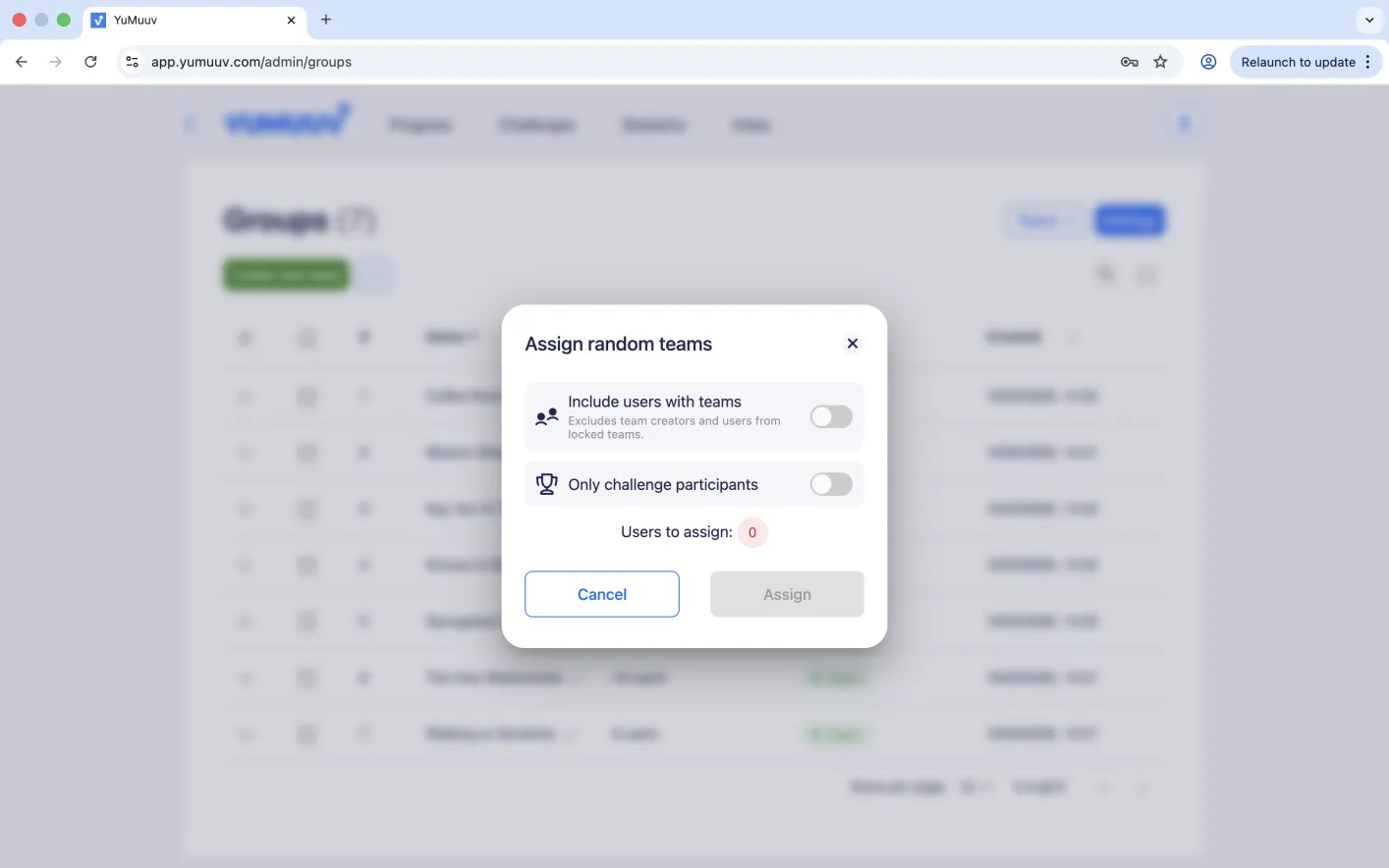 assign random teams